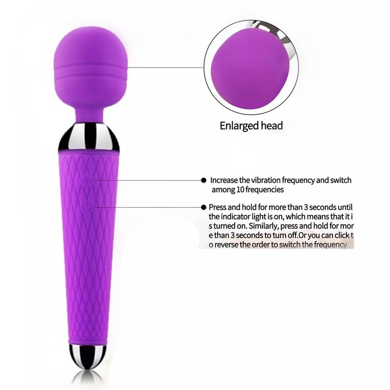 Rechargeable G-spot Clit Powerful AV Vibrator Dildo Massager Sex Toy Women Adult gallery