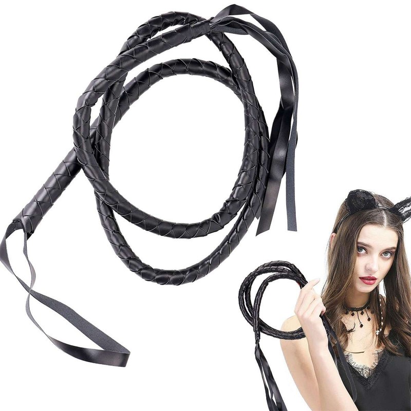 PU Leather Bondage Whip Flogger Flirt Spanking Whip BDSM Sex Toys 5.9 Feet