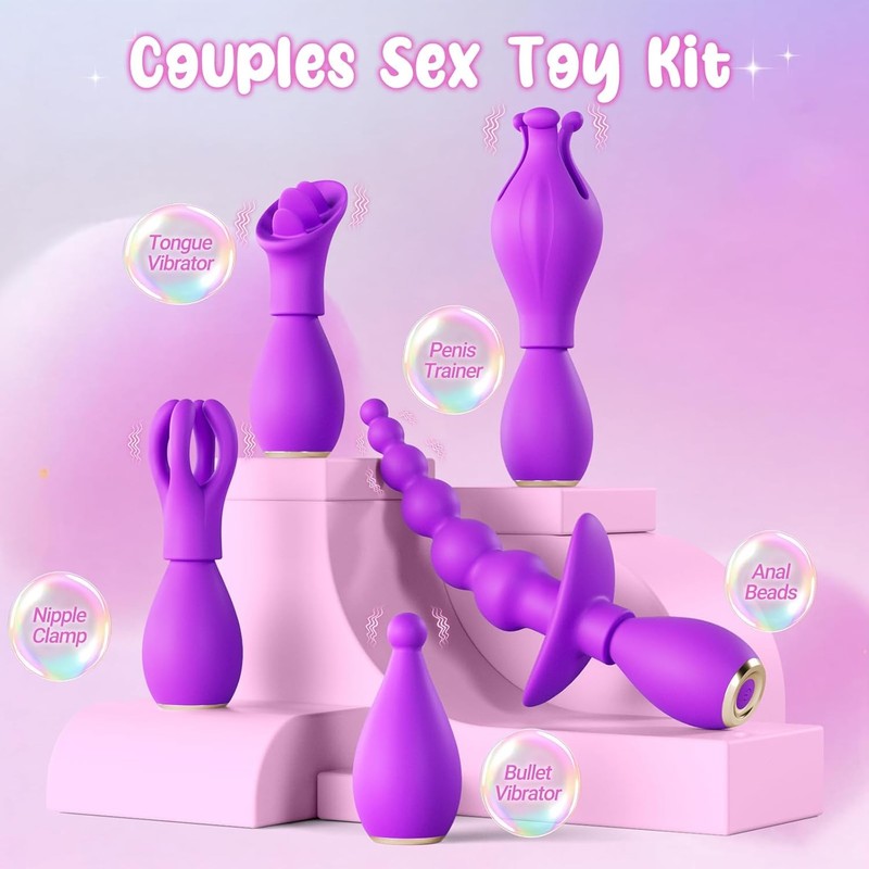 Adult Toys Vibrators Kit - Includes Bullet Vibrator, Anal Beads, Tongue Vibrator gallery