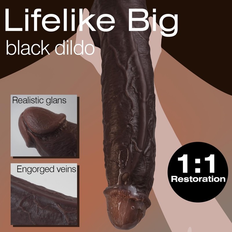 Big Dildo Silicone Huge Penis Lifelike Long Thick Dong Anal Sex Toy for Women US gallery