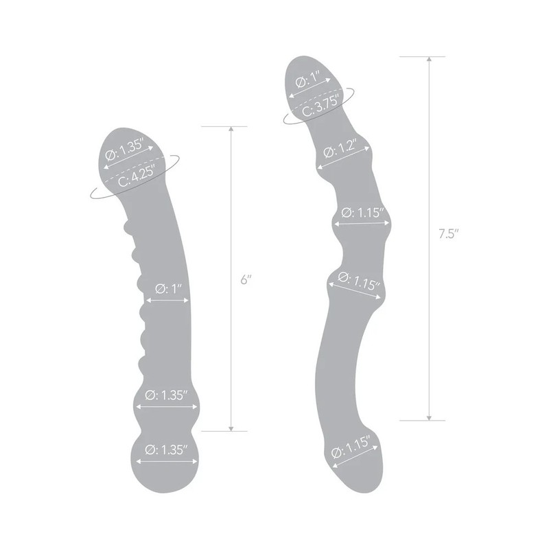 Glas 2-Piece Double Pleasure Glass Dildo Set gallery