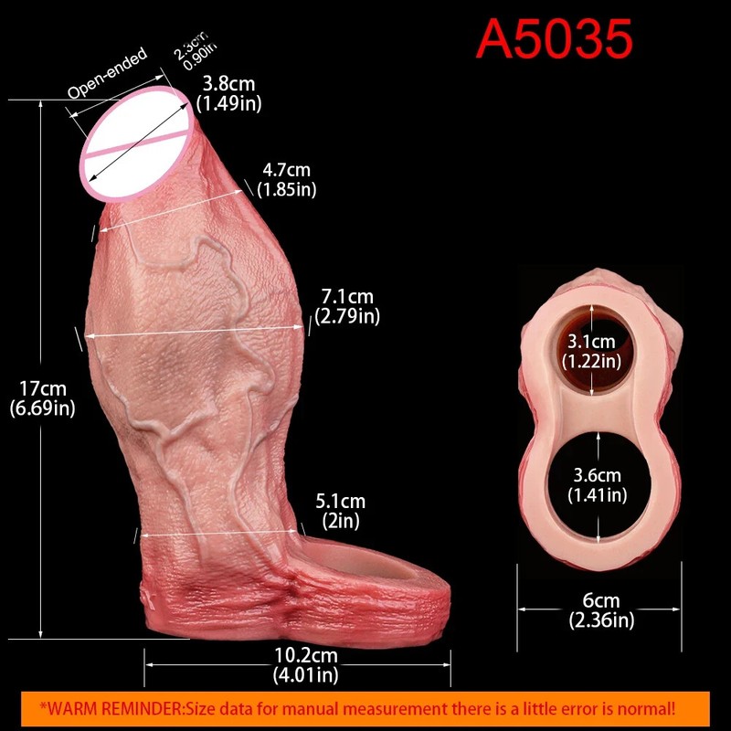 Large Silicone Hollow Dildo With Anti-drop Skin Feeling Penis Enlargement Sleeve gallery