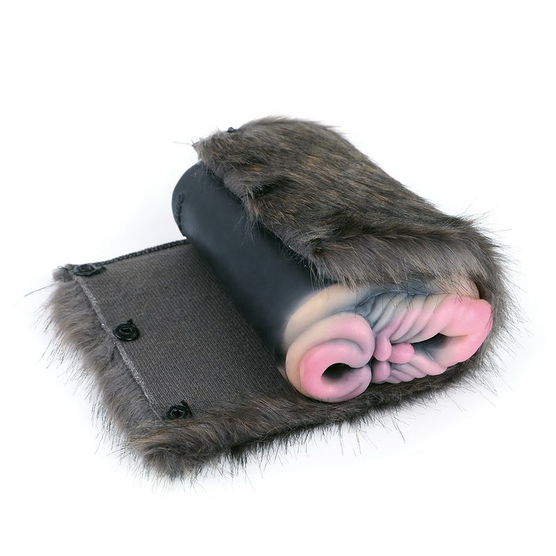 Dual-Channel Silicone Animal Fur Masturbator 2-in-1 Realistic Texture