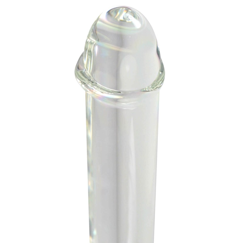 LeLuv Glass Large Stylized Realistic Clear Standing Cock & Balls Dildo gallery