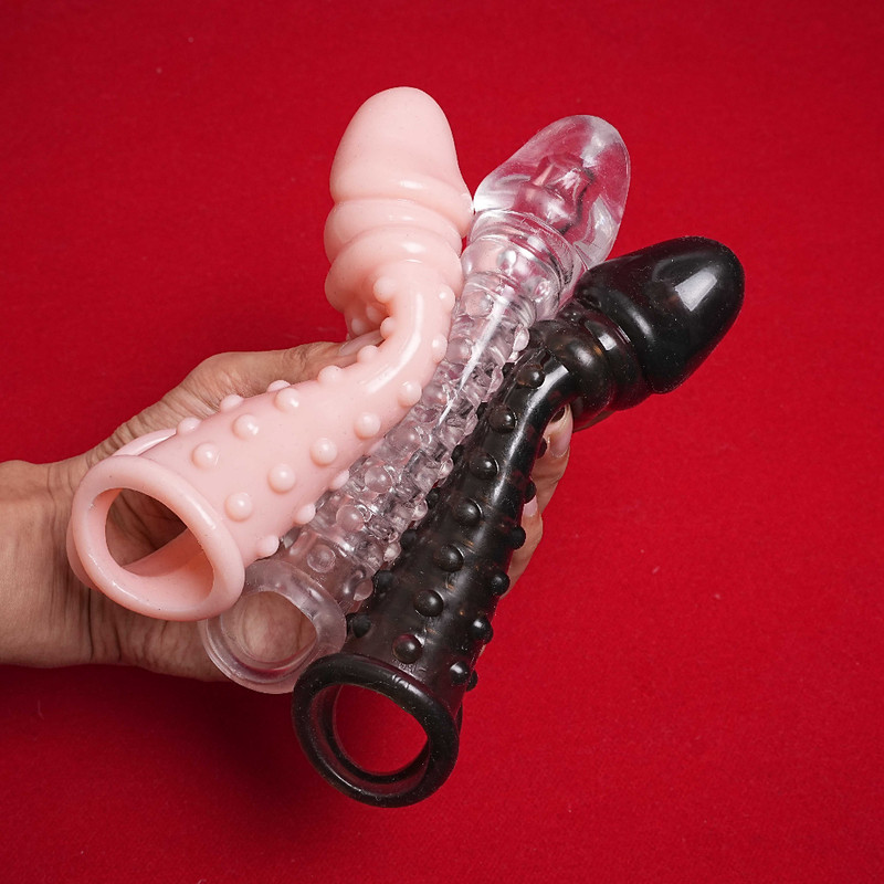 Penis Enlarger Sheath Male Penis Sleeve Girth Reusable Condoms-Extender-Enhancer gallery