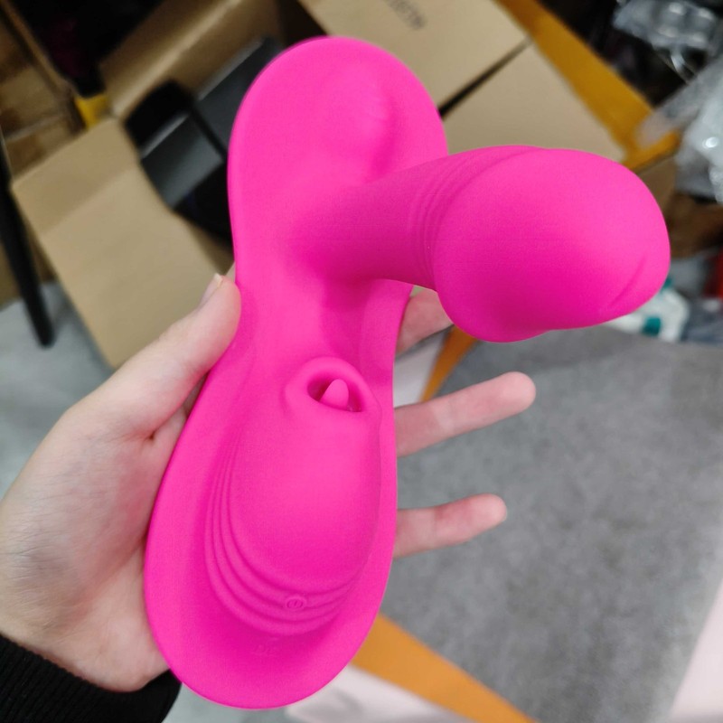 Thrusting Dildo Sit and Ride Vibrator G-Spot Licking Massager Sex Toys for Women