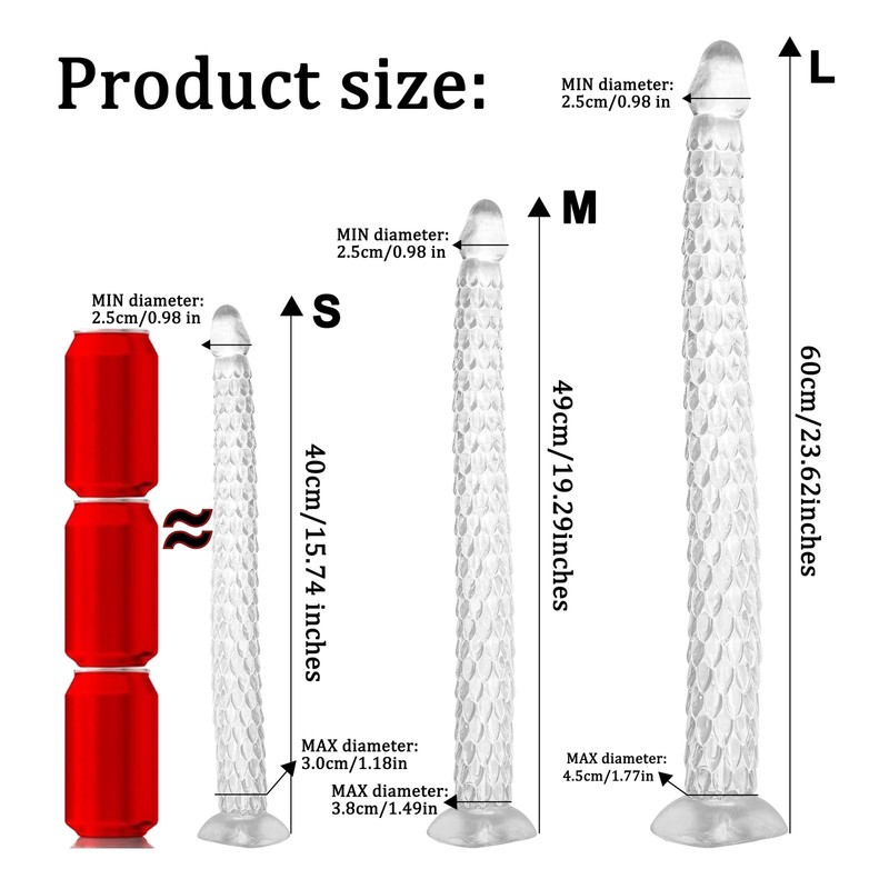 BDSM Super Long Dildo Anal Butt Plug Prostate Massager Wand Stimulator Adults US