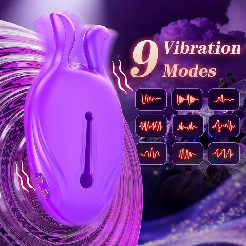 Rabbit Ear Nipple Vibrator with App & Remote Control – Purple 9-in-1 gallery