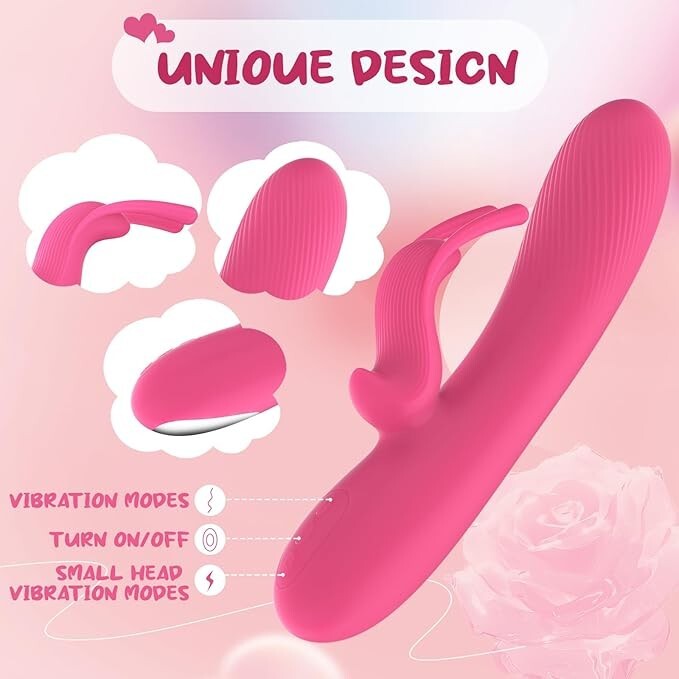 Rabbit Vibrator Dildo Dual Motors 10 Vibration Modes G Spot Clitoral Stimulator gallery