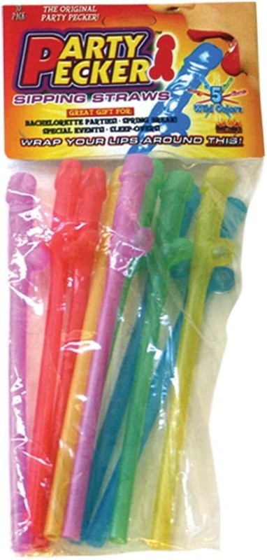 Hott Products Party Pecker Straws, Neon Colors (144pcs)