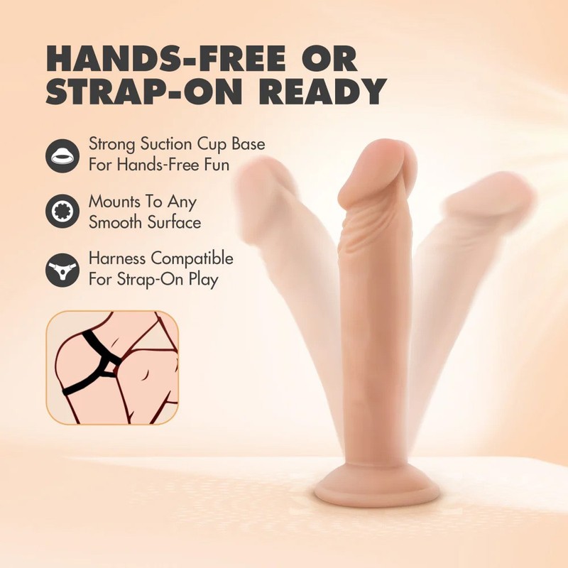 6" Realistic Bendable Flexible G-spot Anal Dildo Dong Butt Plug with Suction Cup gallery