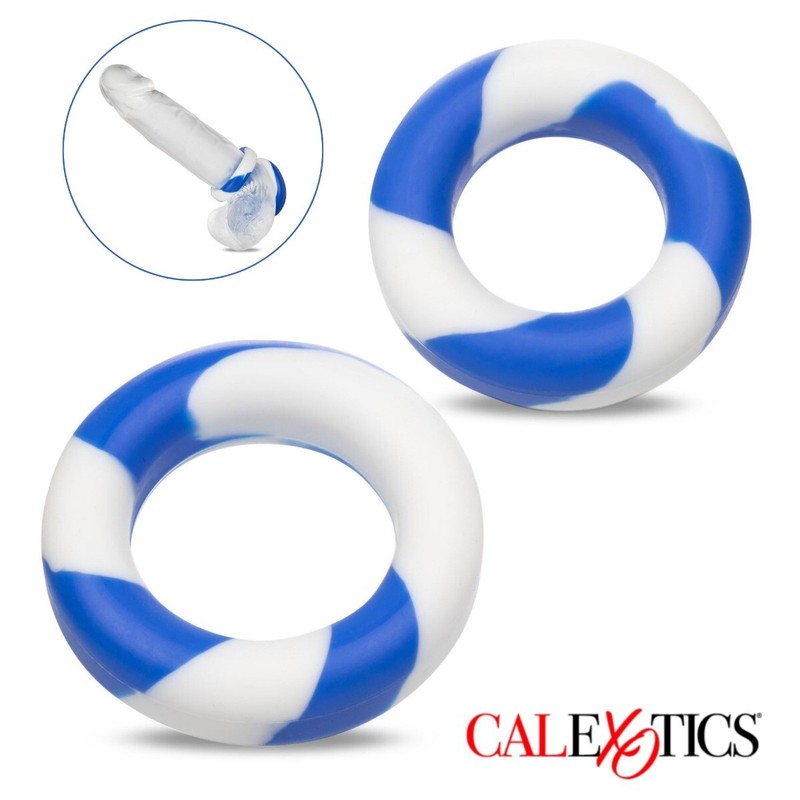 Admiral Silicone 2pk Penis Cock Ring Set Harder Erection Male Enhancer ED