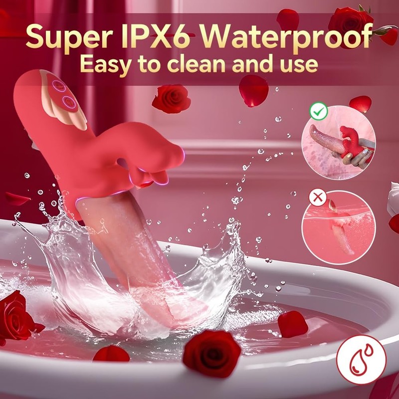 Banhco Tongue Vibrator Toys for Women Rose Sex Toy G Spot Vibrators Thrusting... gallery