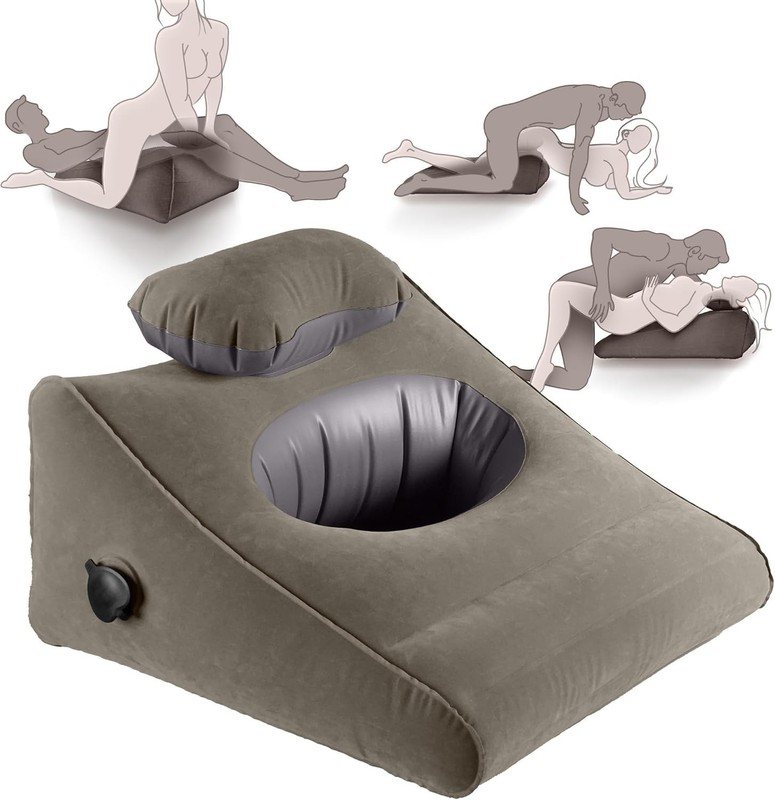 Adult Sex Pillow Triangle Inflatable Cushion Couples Positions Support Bed
