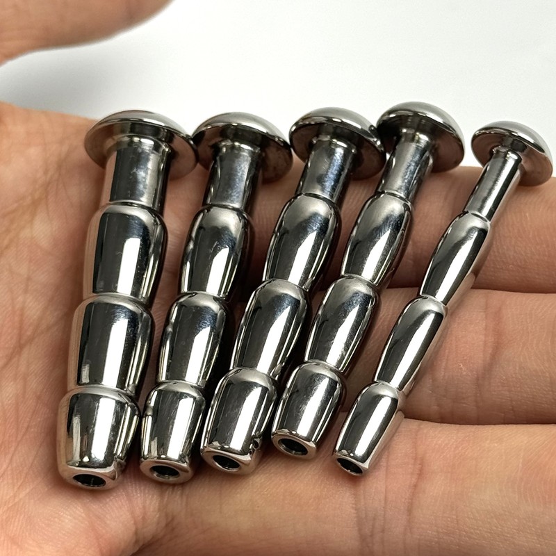 5PCS Metal Short Hollow Urethral Sounds Penis Plug Stretcher Set Dilator Male