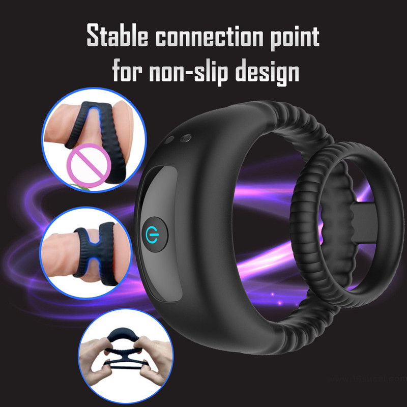 Couples Vibrator G-spot Dildo Massager Cock Ring Adult Sex Toys For Women Men US gallery