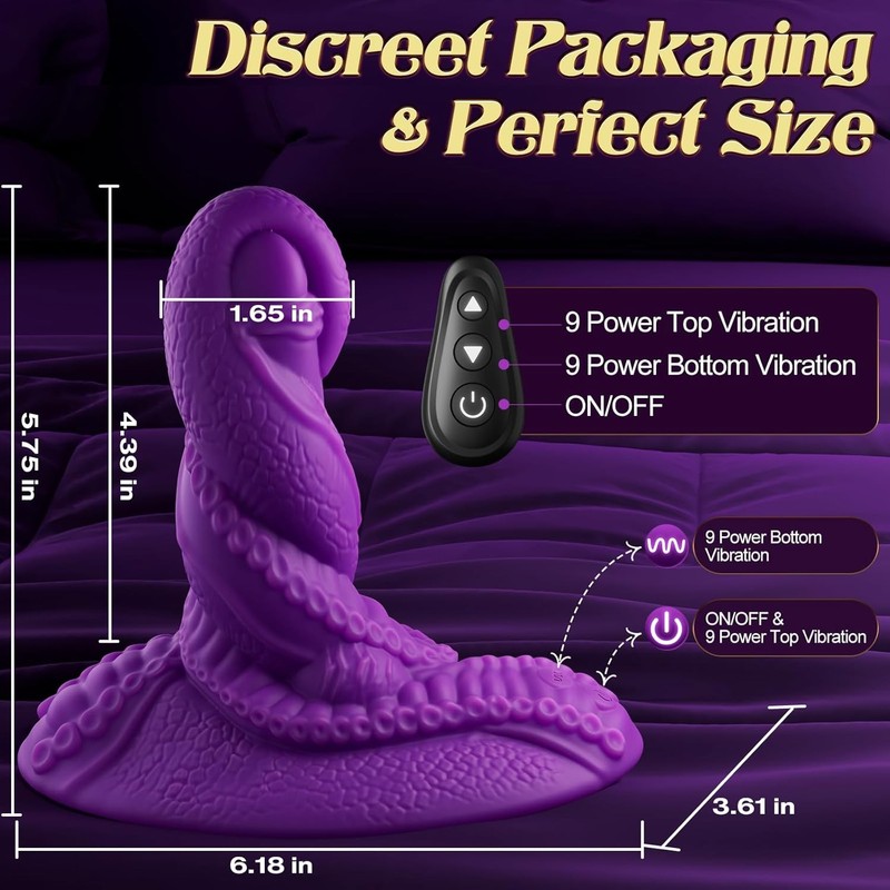 Monster Dildo Vibrator Sex Toys - Sit and Ride Fantasy Tentacle Dildo 9+9 Vibrat gallery