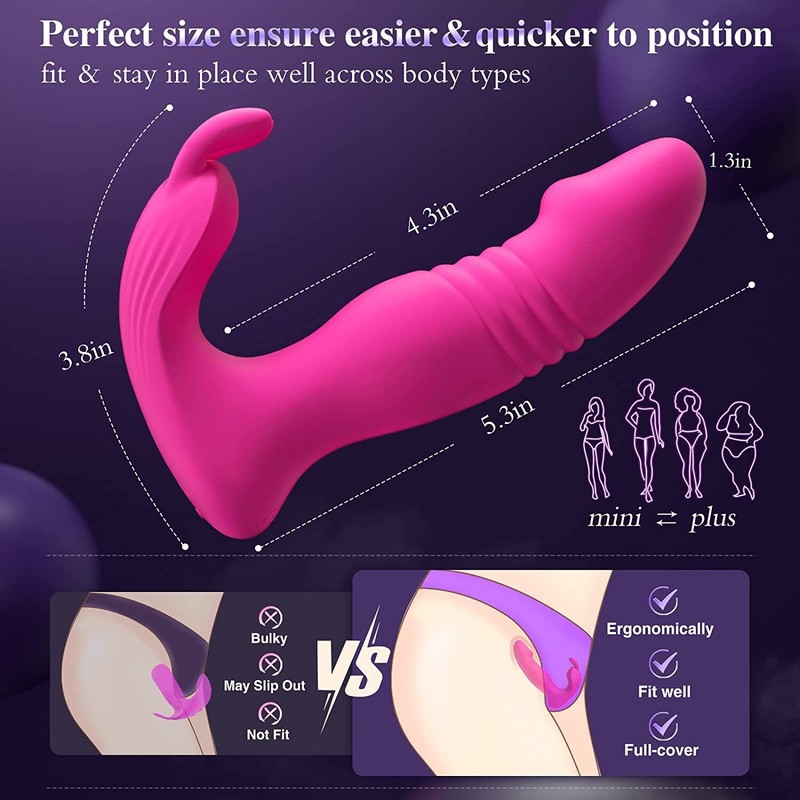 Adult Sex Toys Women Sex Toy - 3IN1 App Remote Control Vibrator Wearable (Rose) gallery
