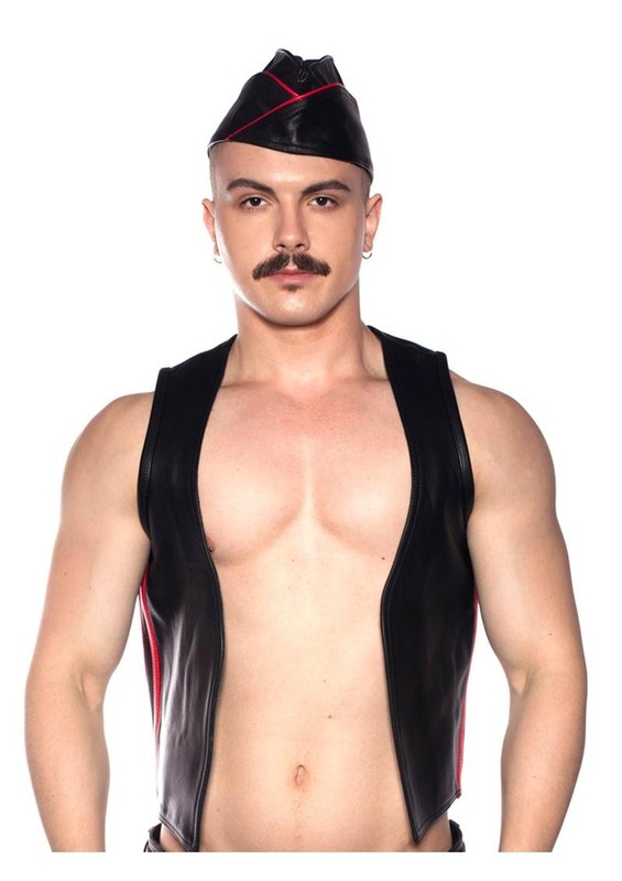 Prowler RED Waistcoat Stripe – Small – Black/Red
