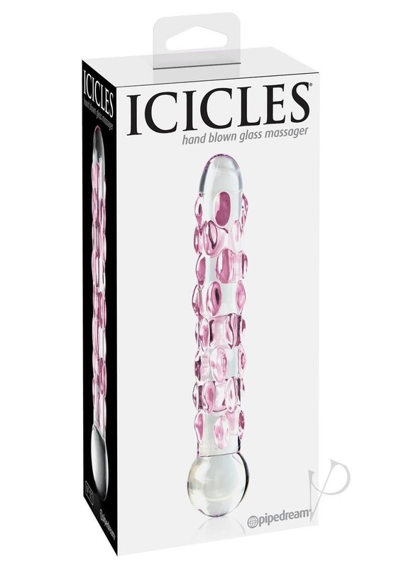 Icicles No. 7 Glass Dildo 7in – Clear/Purple