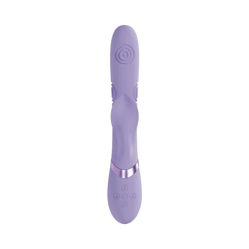 Vive Fronda Triple Motor G-Spot Vibrating & Tapping Leaf Clit Stimulator- Purple gallery