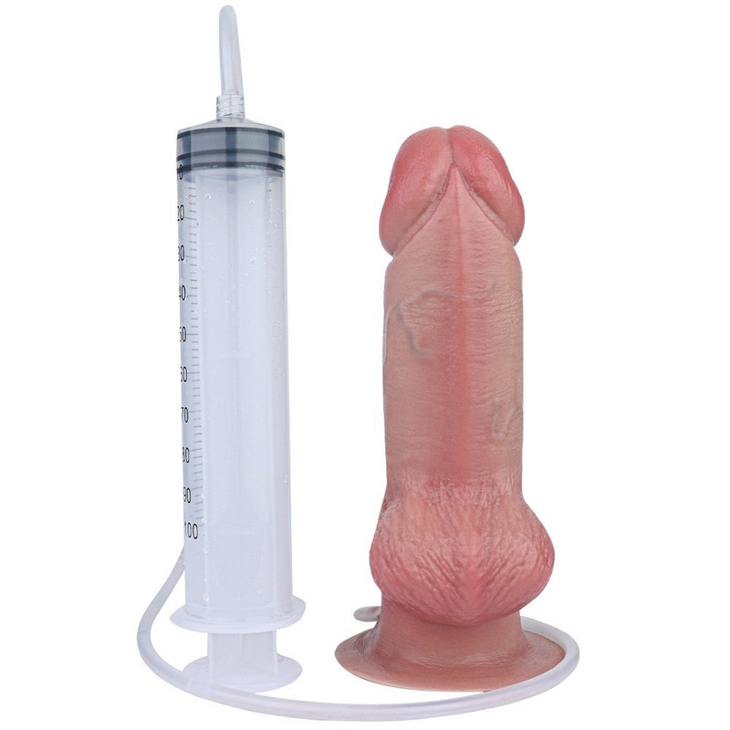 Realistic Ejaculating Dildo Silicone Knot Squirting Thick Dong Suction Cup Penis