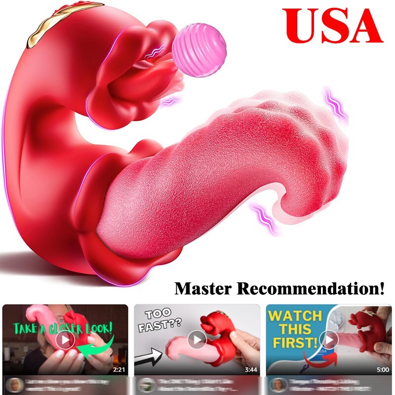 Tongue Thrusting Vibrators Dildo Flower Sex Toys G Spot Clit Stimulator Couples