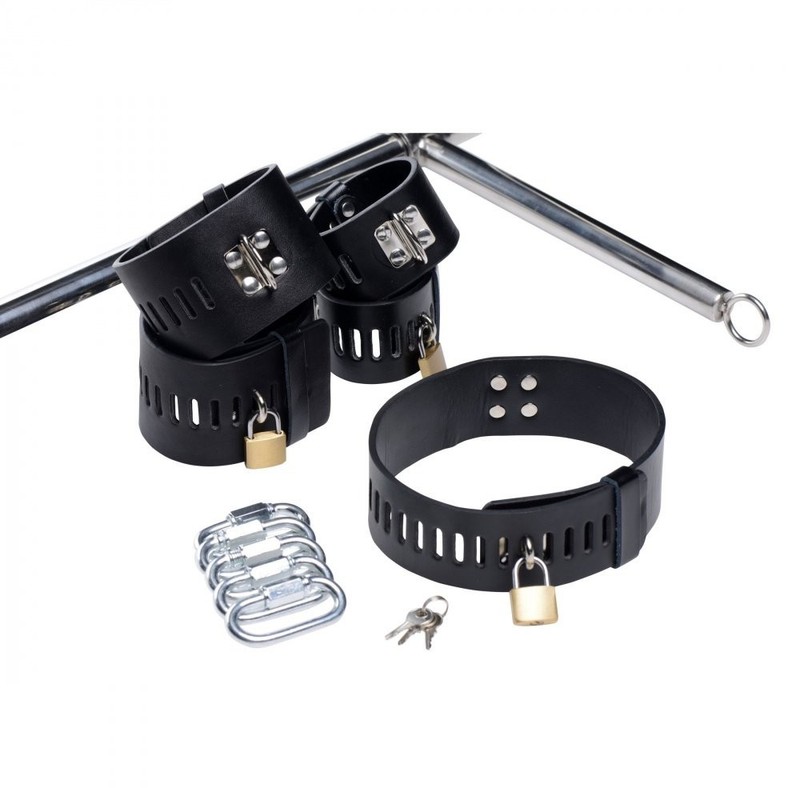 Master Series Imprisoned Metal Stockade – Adjustable Bondage Frame with Attachme gallery
