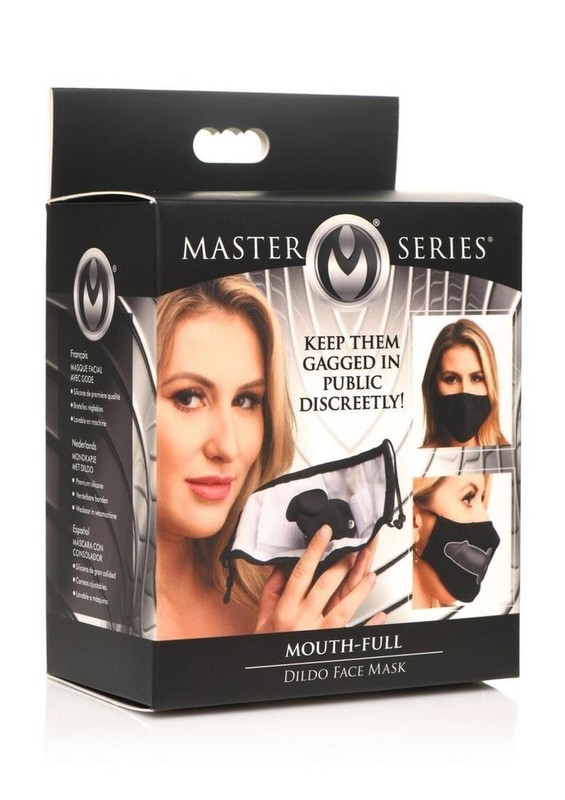 Master Series Mouth-Full Silicone Dildo Face Mask – Black