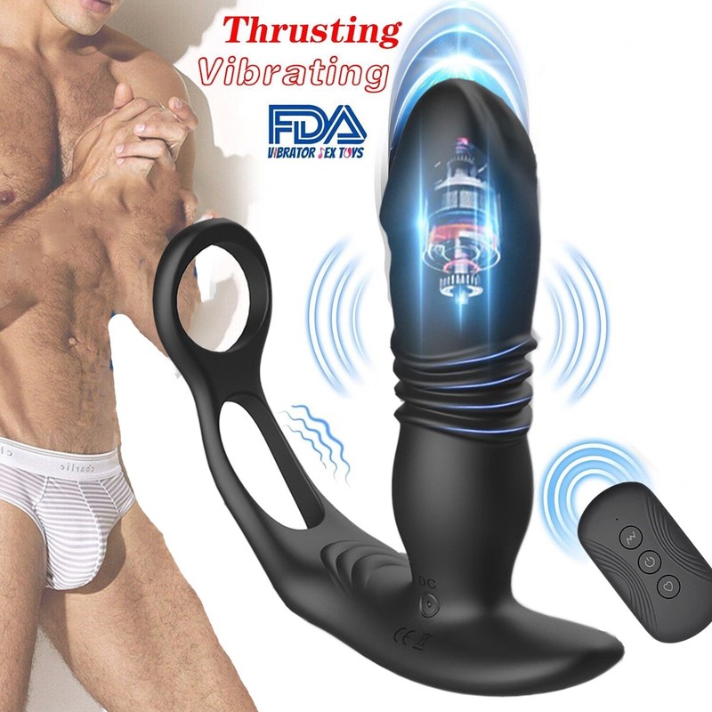 Thrusting Anal Butt Plug Dildo Vibrator Prostate Massager Sex Toys for Women Men