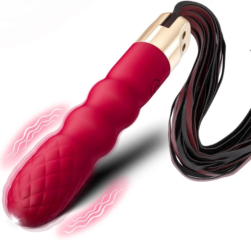 Vibrating Sex Whip Sexy Toys – BDSM Whip Sex Bondage with 10 Vibrations Adult To