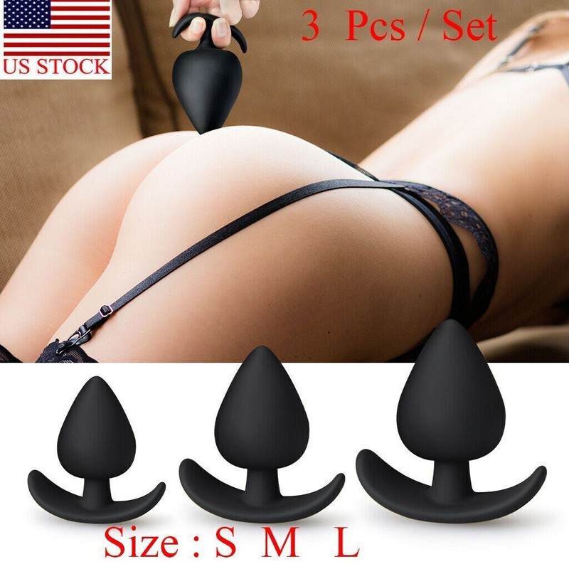 3Pcs Beginner Silicone Butt plug Set Small Large Soft Wearable Anal Kit Trainer gallery