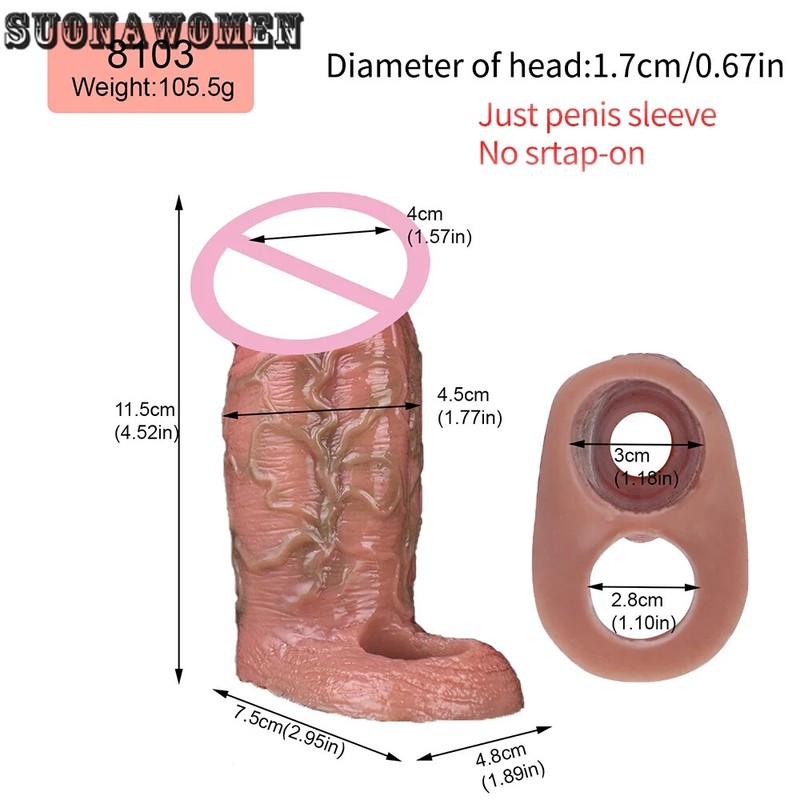 Strap-on Large Penis Sleeve Pants Silicone Hollow Dildo G-spot Stimulator Toys gallery