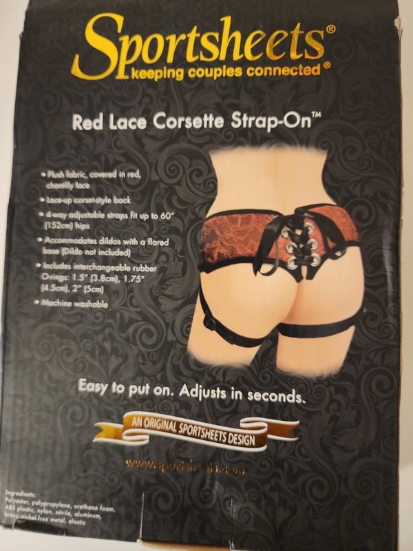 Sunset Lace Corsette Strap On Red Lace Harness gallery