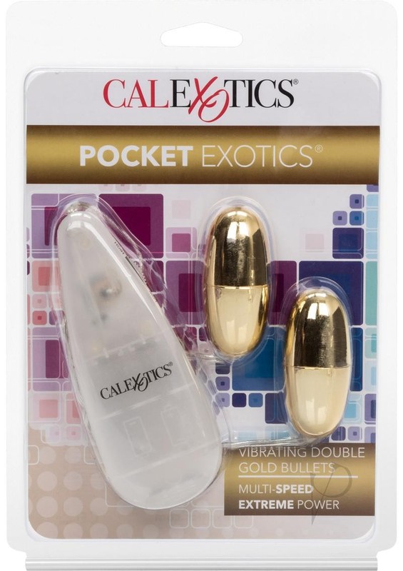 Pocket Exotics Vibrating Double Gold Bullets – Gold
