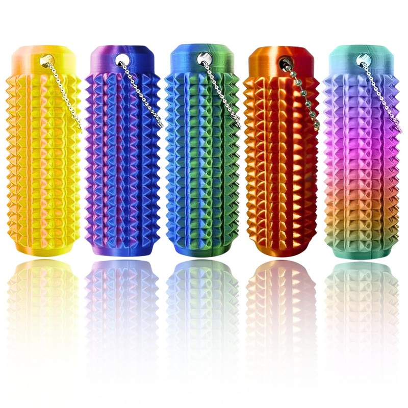 5pcs Little ouchies Fidget, Spiky grippie stim Keychain, Spiky Grippy stim Ke...