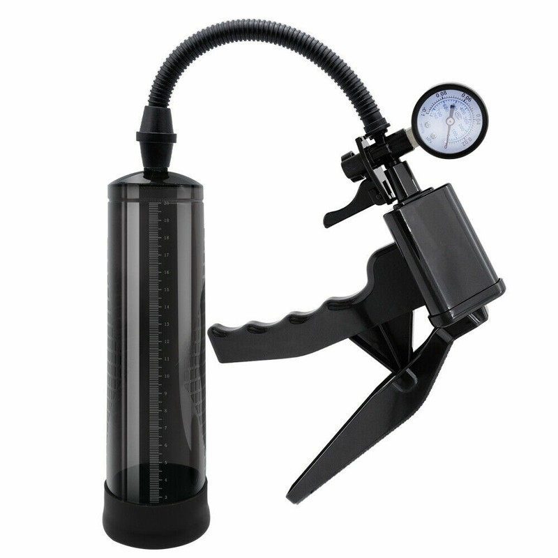 8" Male Vacuum Penis Pump Advanced Pistol Grip - Enlarger Enhancement Extender