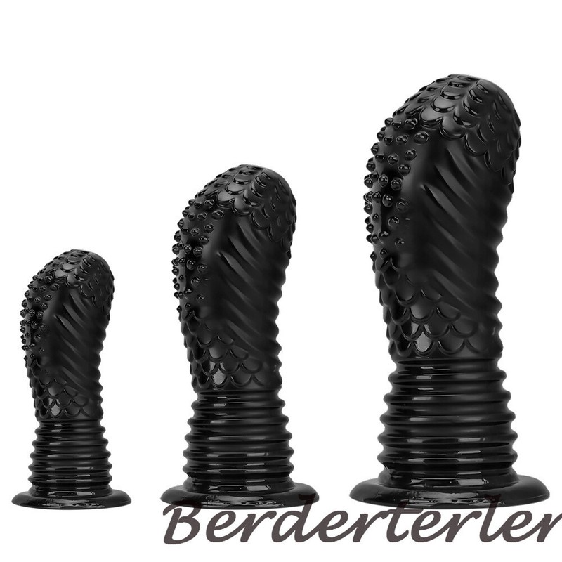 Black PVC Giant Dildo Butt Plug Fisting Gay Sex Toys Big Dick BDSM For Women gallery