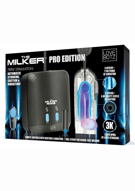 LoveBotz Milker Pro Edition male masturbator Toy with Triple Sensations, Stroker