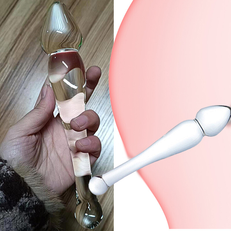 Glass Masturbator Dildo Anal Butt Plug Stimulator Sex Toy G-Spot Massager Wand gallery