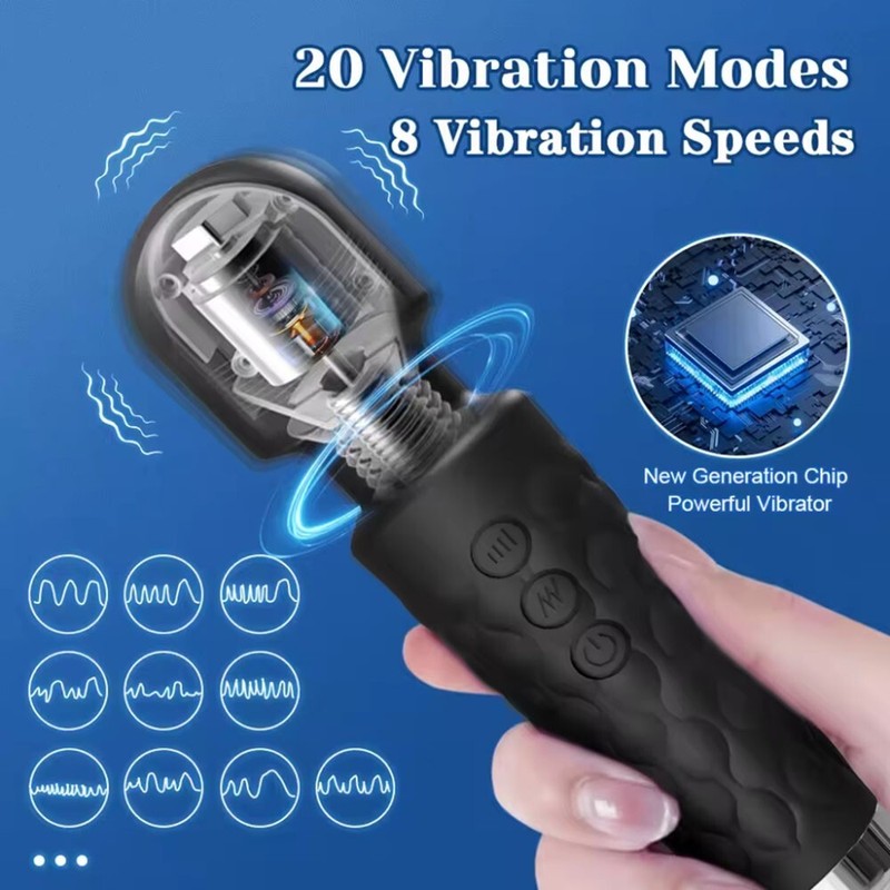 20 Modes Powerful AV Vibrator Magic Wand Women Clit Clitoris Stimulator Sex Toy