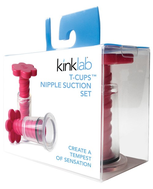 Nipple Suction Cup Set T Cup 2pc Nipple Bondage Sex Toys Kinklab Pink
