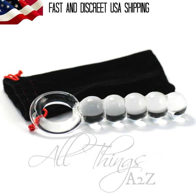 Clear Glass Dildo G-Spot Waterproof Anal Beads Butt Plug Adult-Sex-Toy AZ3044