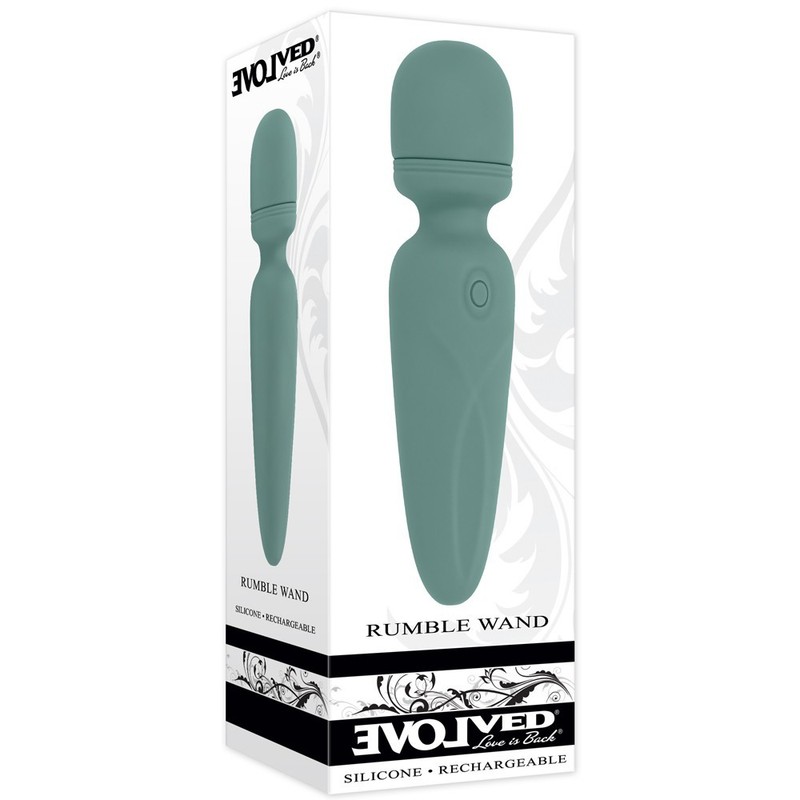 Evolved Novelties Rumble Wand Green – Silicone Rechargeable Clitoral Vibrator