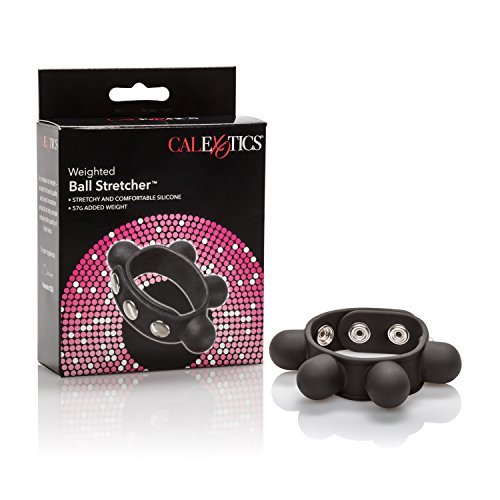 Weighted Ball Stretcher Silicone Adjustable Ring Black