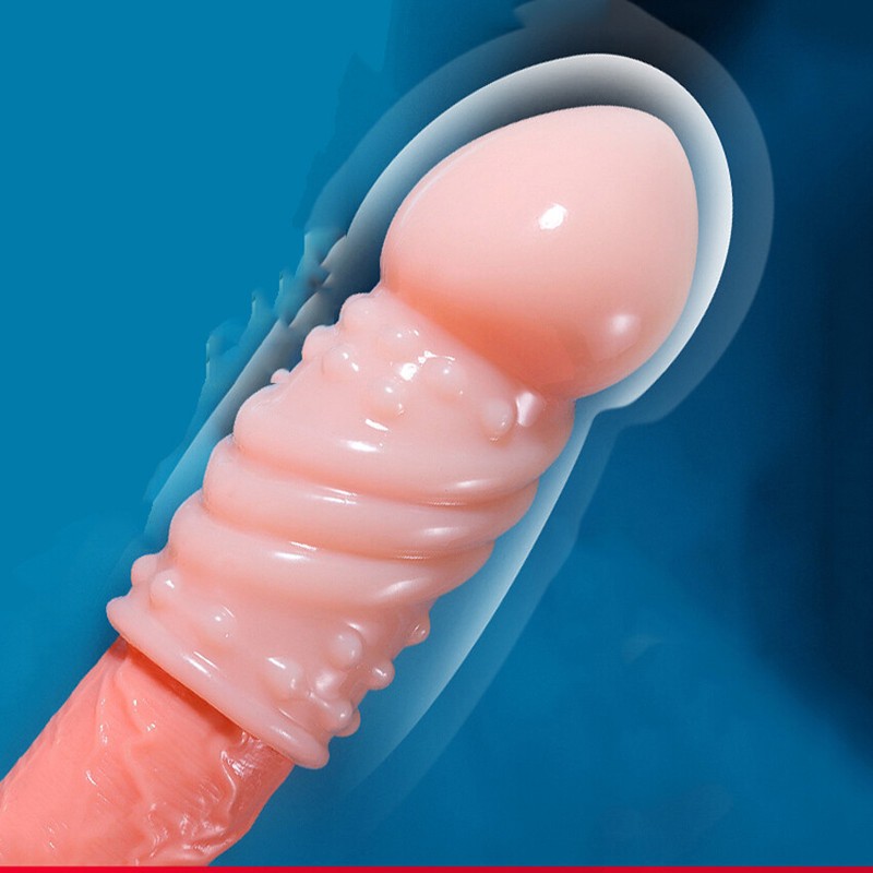 2PCS Penis Sleeve Extender Enhancer Male Enlarger Delay Sex Toy Reusable Condom gallery