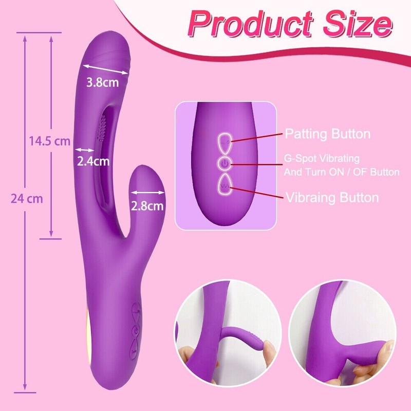 Rechargeable Patting Rabbit Vibrator Dildo G-spot Massager Sex Toy For Women gallery