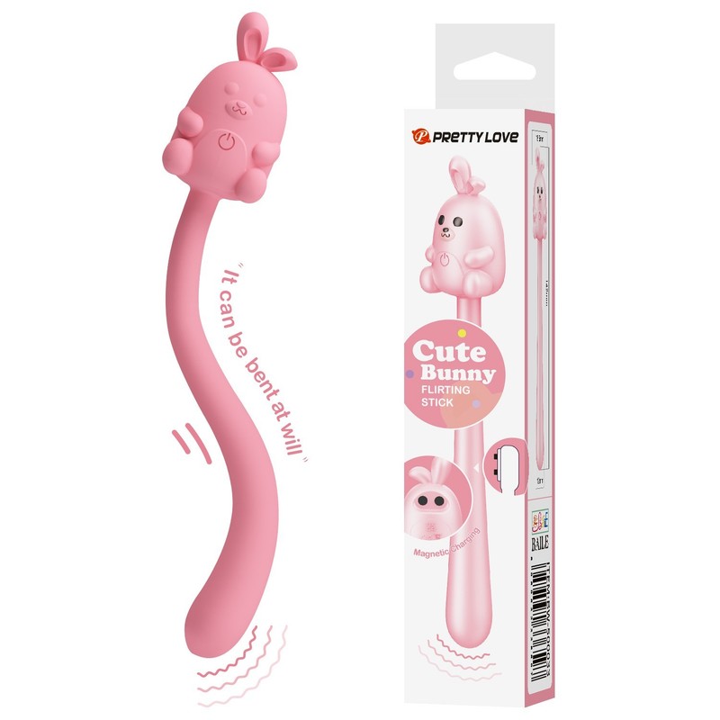 PRETTY LOVE CUTE BUNNY, Flirting Stick, 7 vibration functions, Magnetic USB