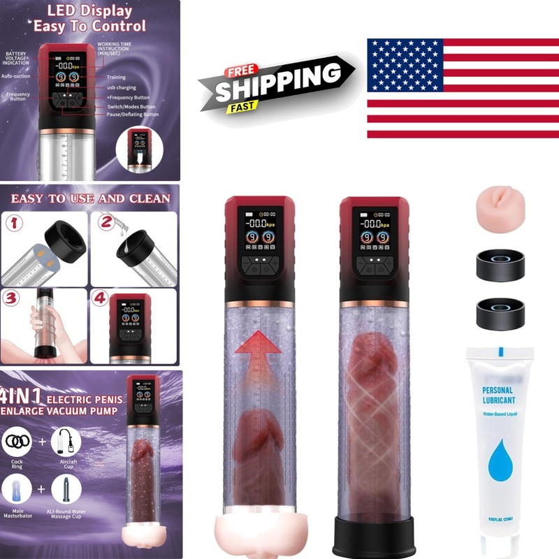 Waterproof Electric Penis Extender with LCD Display and Multiple Intensities