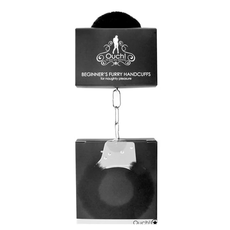 Ouch! Beginner »s Furry Handcuffs With Quick-Release Black